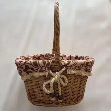 ALBA ROSA 꽃무늬 바스켓백 핑크와 브라운