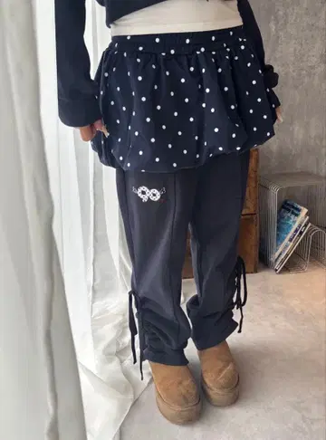 9090 Logo Dot Ballon Skirt Pants Navy
