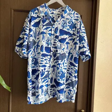 그라니프 하와이안 셔츠 해양 생물 프린트 반팔