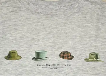 90s 바나나리퍼블릭 바나리파 모자 t셔츠 밑단 소매 싱글 빈티지