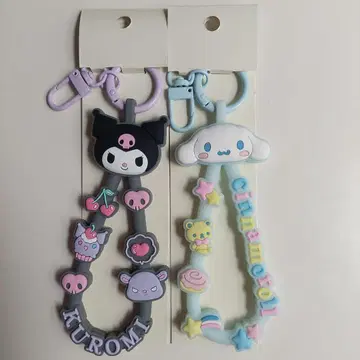 산리오 캐릭터 대상 고무줄 키링 쿠로미 시나모롤 2