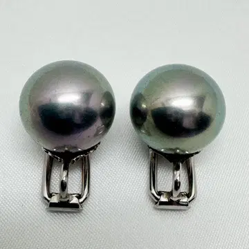 마조리카 펄 대형 14mm 그레이 진주 베이직 귀찌