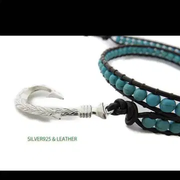 하와이안 주얼리 터콰이즈 랩 팔찌 피쉬 후크