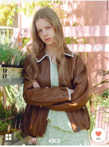 브라운 가죽 자켓