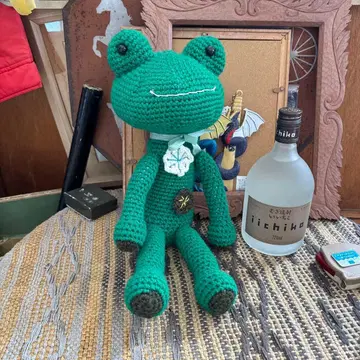 개구리 봉제 인형 약 30cm 니트