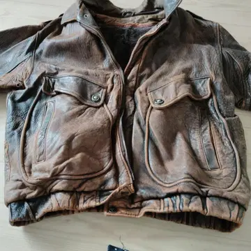 브라운 가죽 싱글 라이더 자켓