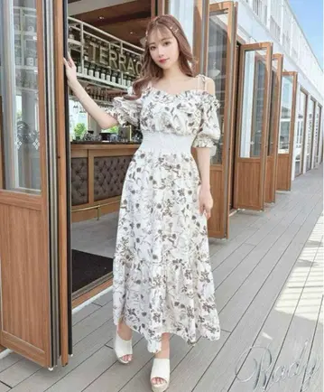 [택 포함 미사용 새상품] Rady 오프숄더 원피스 플라워 프린트 S