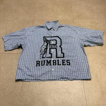 Hysteric glamour 반팔 셔츠 체크 파랑 블루 M