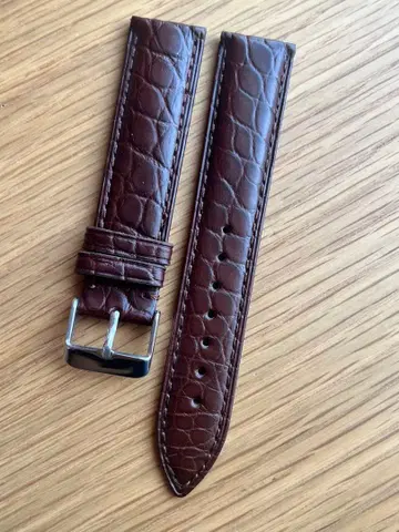 19mm 악어 가죽 벨트 다크 브라운 남성용 손목시계용 4
