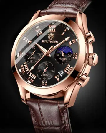 BINBOND-B0077 남성용 고급 쿼츠 손목시계 남성 미사용 새상품