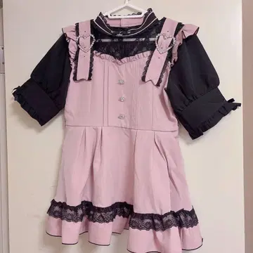 DearMyLove 하트 초커 벨트 레이스 원피스