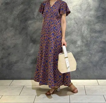 24SS 보르지 스피어워트 프린트 플레어 슬리브 원피스 34