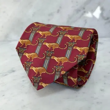 새상품급 Ferragamo 살바토레 페라가모 넥타이 레드 빨간색 호랑이