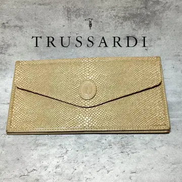 레어 트루사르디 빈티지 장지갑 엠보 베이지 레트로