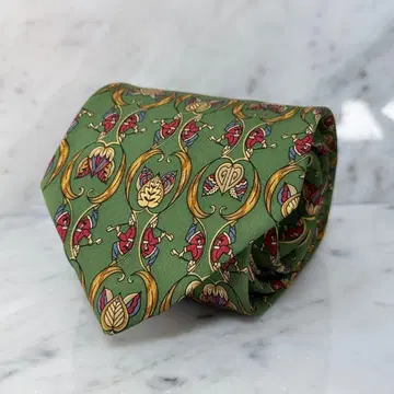 새상품급 Ferragamo 살바토레 페라가모 넥타이 그린 녹색