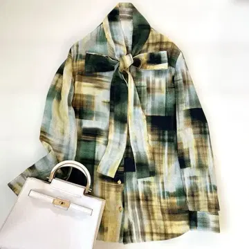 49AV 준코 시마다 워셔블 보타이 블라우스 화려함