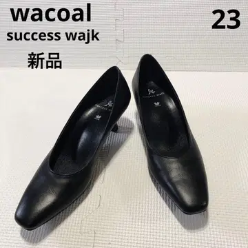 새상품 wacoal success walk 가죽 펌프스 블랙 23 일본제