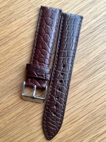 20mm 악어 가죽 벨트 다크 브라운 남성용 손목시계용 11