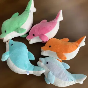 센다이 우미모리 수족관 컬러풀 돌고래 봉제 인형 5개 세트
