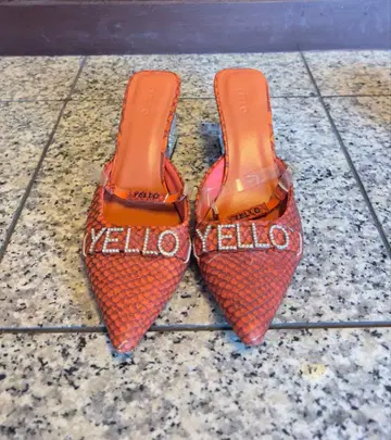 오렌지 YELLO 로고 뮬 M 사이즈