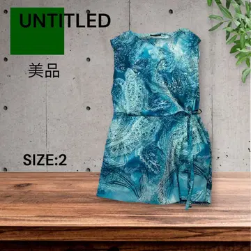 e1972 새상품급 UNTITLED 페이즐리 무늬 반팔 원피스 사이즈 2