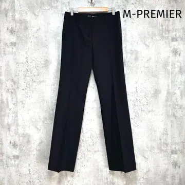 [ M-PREMIER ] 로우라이즈 스트레이트 수트 팬츠 블랙 M