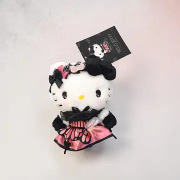 산리오 헬로키티 봉제 인형 마스코트 키링 고딕 리본