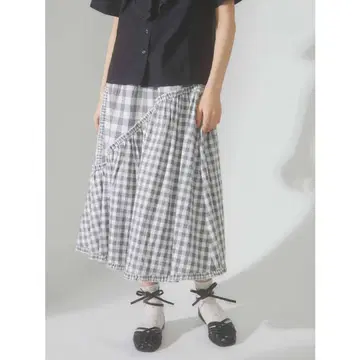 merry jenny 아지메 체크 플레어 스커트