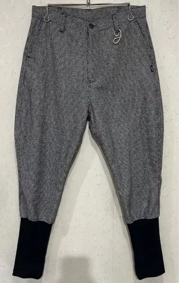 *그램 glamb 하운드투스 체크 패턴 울 혼방 밑단 리브 팬츠 2