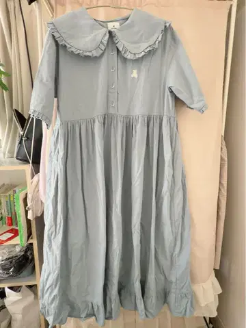 merry jenny 곰 패턴 롱 원피스