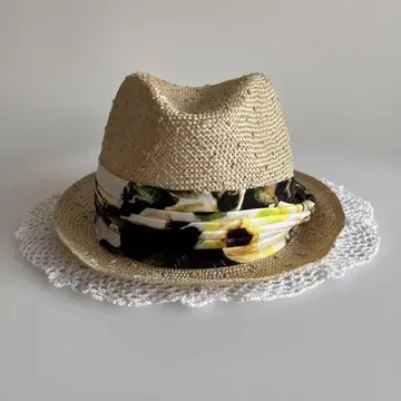 Paul Smith 스트로우 페도라햇 꽃무늬 스카프 포함