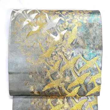 후쿠로 오비 롱 사이즈 학 금박 기모노 오비 055k o