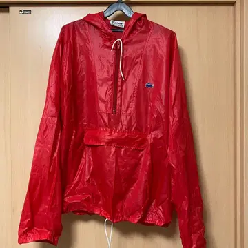 LACOSTE 레드 나일론 자켓