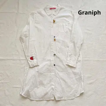 Graniph 그라니프 울트라 괴수 자수 셔츠 원피스 긴팔