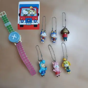 [ 묶음 판매 ] 동물의 숲 키링, 토이 손목시계, 씰