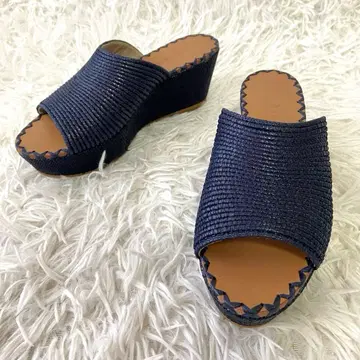 새상품급 DIANA 다이애나 샌들 웨지솔 제이드 네이비 L