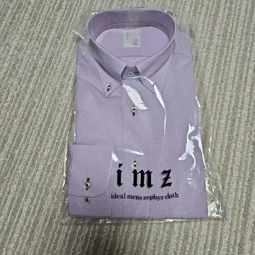 imz 연보라 체크 무늬 와이셔츠 39-86