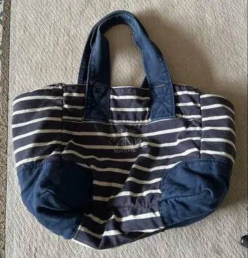 45rpm 보더 무늬 토트백