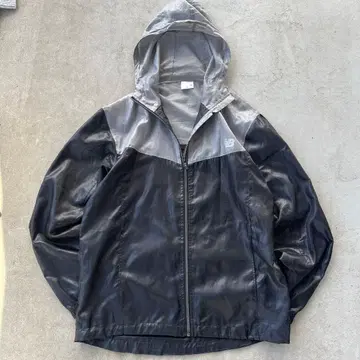 New Balance 나일론 자켓 백 로고 윈드 브레이커 L