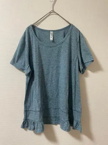 24시간 이내 발송 CUBISM XL 블루 T셔츠 프릴 밑단 1-86