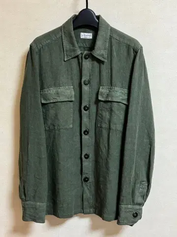GUY ROVER / 린넨 2 포켓 밀리터리 셔츠 블루종