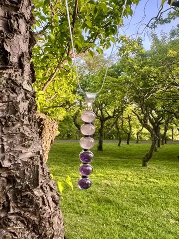 [환상의 빛] 천연 보라색 분홍 수정 대형 펜던트 (925s 각인)