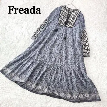 Freada 프리다 퀼팅 원피스 페이즐리 무늬 코튼