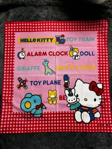 헬로키티 손수건 냅킨 쇼와 당시 물건 레어 산리오 런치 크로스