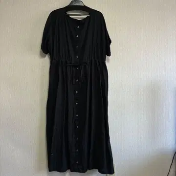 nest Robe 블랙 반팔 셔츠 원피스 린넨 100% 네스트로브