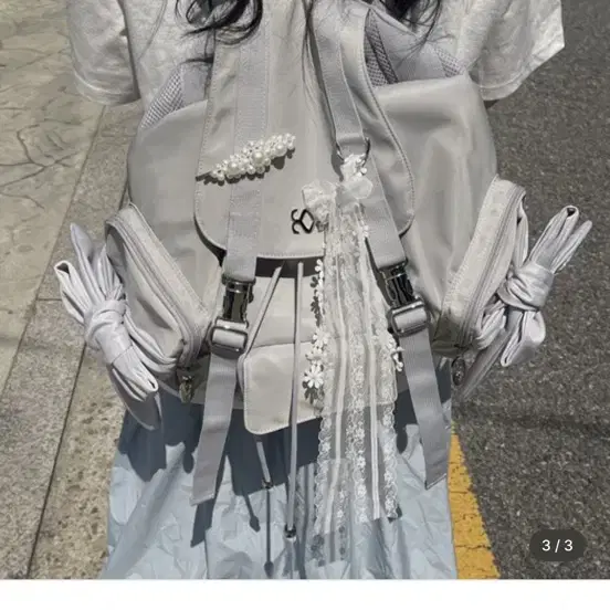 시월107 보우백팩 라이트그레이