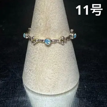 빈티지 패션 반지 골드 11호 블루스톤 비즈 반지