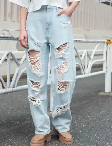 WEGO 슈퍼 헤비 크러쉬 로우라이즈 팬츠