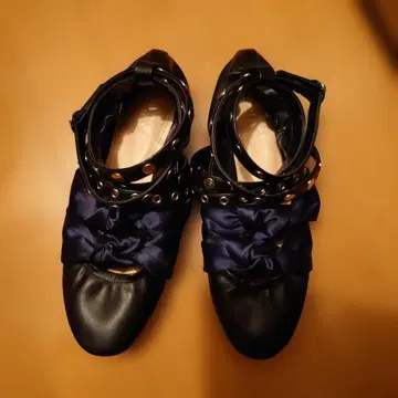 ZARA 플랫 발레 슈즈 39 블랙