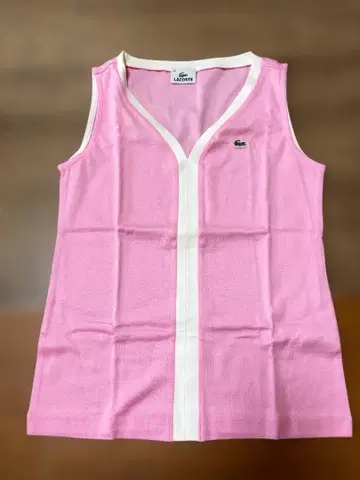 LACOSTE 핑크 V넥 슬리브리스 057